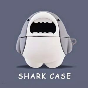 3D Cartoon Shark Shape for Airpods Pro 2 Wireless Earphone Case Soft Silicone Cute Design Compatible with Airpods 1/2/3 Shockproof Dust-Resistant Easy to Install and Remove Unique Gift Idea