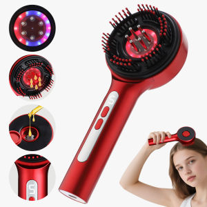 Cordless Electric Scalp Massage Brush 3 Colors LED Hair Comb Hair Oil Applicator Portable Rechargeable Head Massager 5 Modes Deep Kneading Relaxation Tool