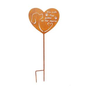 Pet Commemorative Plaque Garden Ornaments Heart Shape Memorial Plaque for Dog Cats Lover and Garden Decors Enthusiasts
