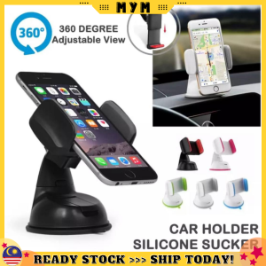 🔥MYM READY STOCK🔥 Car Mount Holder 360 Degree Rotation Dashboard Universal Phone Stand Silicone Sucker Cup Sticker For Smart Phone Holder Stand