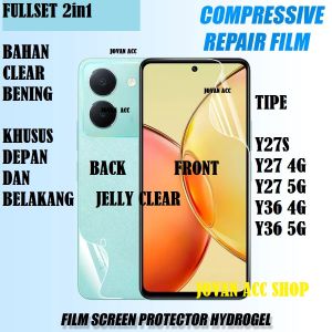 FULLSET 2in1 HYDROGEL CLEAR VIVO Y27S Y27 4G Y27 5G Y36 4G Y36 5G ANTI GORES BENING FULLBODY DEPAN LAYAR DAN BELAKANG ANTI JAMUR