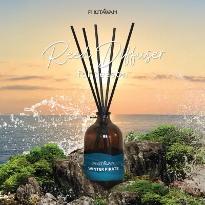 Phutawan Reed Diffuser ภูตะวัน ก้านไม้หอมปรับอากาศขนาด50 ml ใช้งานได้ประมาณ 1 เดือน (แบบรวมทุกกลิ่น)