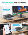 Yottamaster Networkable Private Cloud NAS Enclosure for 2.5 Inch SATA HDD SSD Network Attached Storage Personal Private Cloud Auto Backup SDVN Encryption Support Samba DLNA Function for Plex (Without Hard Drive). 
