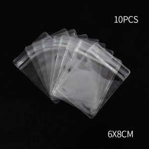 10Pcs Clear Jewelry Organizer Package Bags / Earring Necklace Rings Beads Storage Pouch / Transparent PVC Anti-Oxidation Bag / Self Sealing Bag