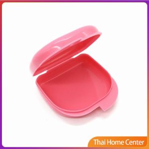 กล่องใส่รีเทนเนอร์พกพา กล่องใส่รีเทนเนอร์สีสดใส มีรูระบายอากาศ พลาสติกแบบหนา