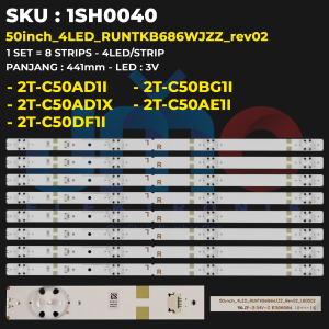 Backlight TV Sharp 50 Inch 2T-C50AD1I 2T-C50AD1X 2T-C50BG1I 2T-C50AE1I 50inch-4LED-RUNTKB686WJZZ-rev02