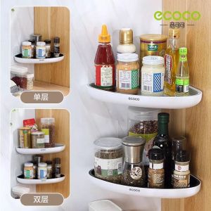 [HCM] Kệ Góc Tam Giác ECOCO Đựng Đồ Nhà Tắm Nhà Bếp Dán Tường Không cần Khoan Vít ZA49