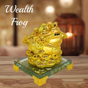 JASONGO123 Feng Shui Frog Lucky Charm Wealth Frog for Cash Register Office Desk House Warming Store Opening