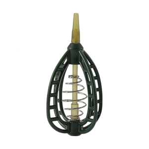 Spring Fishing Feeder Cage Holder Plastic Baits Cage Holder Fishing Accessories Spring Feeder Baits Cage Green
