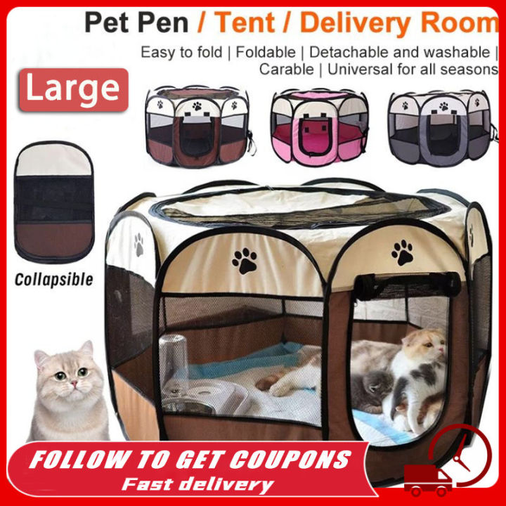 🔥[Ready-Stock]Cat Tent Folding Cat House Cat Cage Portable Outdoor ...
