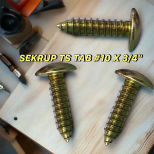 (50pcs) #10x3/4 Sekrup T TS TAB TSAB TSAT Kuning Baut Sekrup