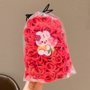 50/100/200pcs Set Big Hair Ties for Kids Korean Fashion Simple High Elastic Rubber Band Baby Girl Hair Tie Getah Rambut Hair Accessories