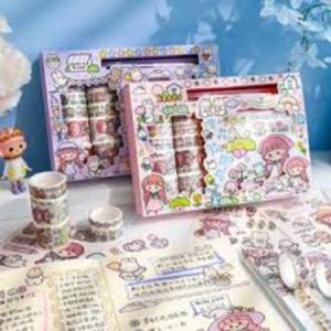 UNTUK STICKER TABUNG BELI 1 GRATIS 1 1 Set Box Sticker Momo Premium Karakter Lucu + Roll Stiker  Super Cute