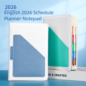 495HS 12 Months 2026 Schedule Planner Notepad English Wear-resistant 365 Days Efficiency Notebook Taking Notes Thick Paper Office Work Planner Office Supplies