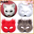 Bopin Women Plush Fox Mask ฮาโลวีน Carnival ชุดแฟนซีปาร์ตี้ props หน้ากากสุนัขจิ้งจอกน่ารัก. 