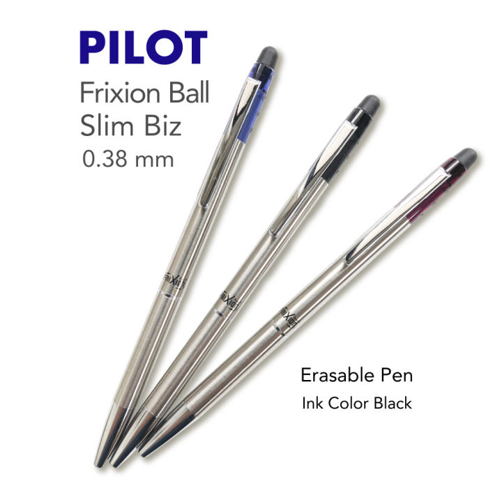 Pilot Frixion Ball Slim Biz Frixion Erasable Ball Pen Erasable Gel  Pen body color variation (ink color black for all body color) FRIXION