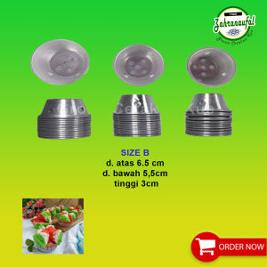 ISI 12 PCS - CETAKAN BOLU KUKUS PENDEK UK. SIZE A/B/C BAHAN ALUMINIUM PRESS TANPA SAMBUNGAN