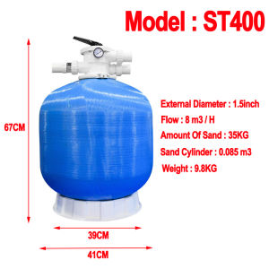 【Local Stock】Commercial Or Home Swimming Pool Water Treatment System Fiberglass Top Mount Sand Filter for Swimming Pool ST 400 / 450 / 525 Swimming Pool Circulation Equipment