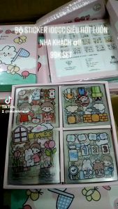 Hộp 1000 Sticker Hồng happyday Telado cô gái và bé chống thấm siêu đẹp (bộ 100 tấm)