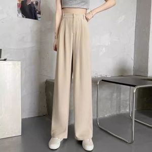 GDTIMA Korean Suit Pants Women Summer High-waisted Wide-leg Casual Straight Trousers formal attire for women elegant classy dress for women church graduation outfit for mother slacks pants for women