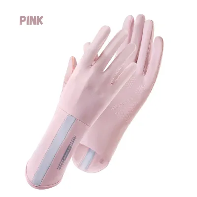 Sarung Tangan Motor Wanita Anti UV Ice Silk Gloves Panjang 28cm Sarung Tangan Matahari UPF50 Antislip