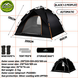 Hiker Tent Outdoor folding portable camping overnight rain-proof thickening automatic family tent