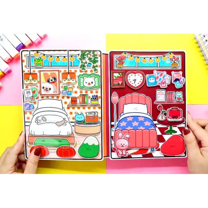 Toca Life World Quiet Book Toca Boca Orange and Red Strawberry Girl's ...