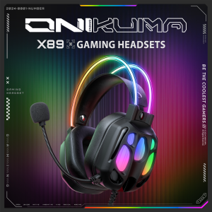 ONIKUMA X89 Gaming Headphone With Microphone Surround Sound Wired Gaming Headset RGB Dynamic Lighting