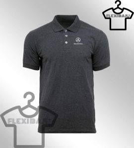 LIMITED EDITION EMBROIDERY MERCEDES BENZ SPORTS CAR WHITE LOGO COLLAR T-SHIRT (NP)