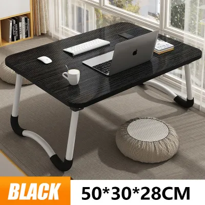GEEK Removable Study Table Folding Computer Table 2-layer With Wheels Portable Office Table Large Storage