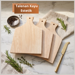 Talenan Kayu Estetik / Serving Board Kayu Premium Dekorasi Foto