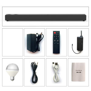 Karaoke Speaker with Wireless Microphone Family Sound Bar Home Theater Speakers Bluetooth Soundbar for TV with Remote