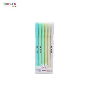 FR-A48 Pulpen Gel 6IN1 Motif Polos Warna Pastel Gaya Korea / Alat Tulis Pena Cair 0.5mm / Pena