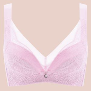 32/70~40/90CD size High Quality Women Graphene Material Floral Embroidery  Fuction Thin Mold Cup without Wire Bra Underwear with panty
