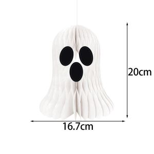 NALANILI Hanging Pendant Style Halloween Honeycomb Ball Pendant 3D Honeycomb Design Paper Craft Material Hanging Halloween Ornaments Creative Ceiling Mountable Pumpkin Spider Decorations Halloween Party