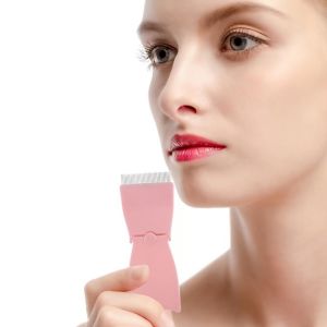 BAIXL Foldable Eyelash Brush Comb Portable Durable Eyebrow Comb Curly Stainless Steel Grooming Brush Tool Women