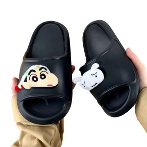 VCH Cartoon Crayon Shin-chan Slippers Platform 3D Crayon Shin-chan Slides Sandals Casual Anime Outer Wear Shoes Women