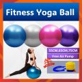 [Free Pump] [55cm , 65cm, 75cm) Fitness Gym Ball Yoga Ball Pilates Balance Exercise Ball Fitness Sports Equipment. 
