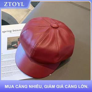 【ZTOYL】 Phụ Nữ Thời Trang Beret Rắn Beret Cap PU Da Beret Pháp Nghệ Sĩ Ấm Beanie Hat Nữ Phụ Nữ Hat Cô Gái Mũ