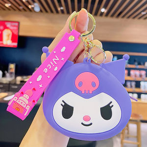 Ví tiền bằng Silicone hoạt hình Sanrio đồ trang trí treo lên ba lô học sinh túi nhỏ trẻ em mặt dây chuyền nhỏ móc khóa