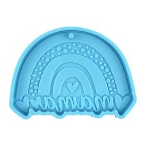 Rainbow Mom Keychain Epoxy Resin Mold Hanging Pendant Silicone Mould DIY Crafts Necklace Casting Mold