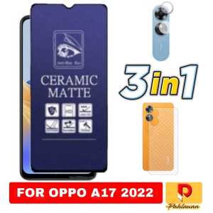 PAKET 3 IN 1 TEMPERED GLASS MATTE CERAMIC ANTI BLUE FOR OPPO A18 2023 / OPPO A98 4G / OPPO A98 4G 2023 / OPPO A38 4G / OPPO A38 4G NFC 2023 / OPPO A58 4G / OPPO A78 4G / OPPO A78 5G / OPPO RENO 8T 4G / OPPO A17 MATTE CERAMIC ANTI PECAH