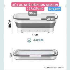 Xô lau nhà gấp gọn Silicon VY LONG kích thước 57x25cm dung tích 12 lít.