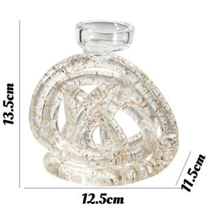 FFBH Glass Simple Transparent Candle Holder Creative Artistic Handmade Striped Ball Candle Holder Modern Luxury Abstract Home Decor Z1H5K