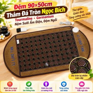 🔥 Đệm 90×50cm Thảm Đá Tròn Ngọc Bích Tourmaline Germanium Nệm Sưởi Ấm Điện Đệm Ngồi PVN10214