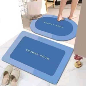 2 pcs Mat 2 in 1 Fast Drying Bathroom Mat Anti-Slip Absorbent Diatom Mud Ultra Absorbent Mat Bath Mats