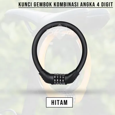 Gembok Sepeda Motor 4 Digit Password Lock 40 Cm Kawat Baja 10 mm Gembok Anti Maling