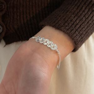 Lắc Tay  Đồng Tiền Bạc  May Mắn Lấp Lánh Nữ Tính Dịu Dàng VTDONGXUBAC8