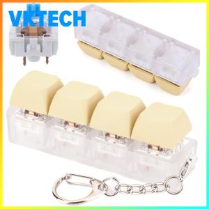 [Vktech] Button Keycap Fidget Keychain 4 Keys Keyboard Decompression DIY Keyboard Keychain Finger Keyboard Caps for Adult Gifts To Relief Pass Time