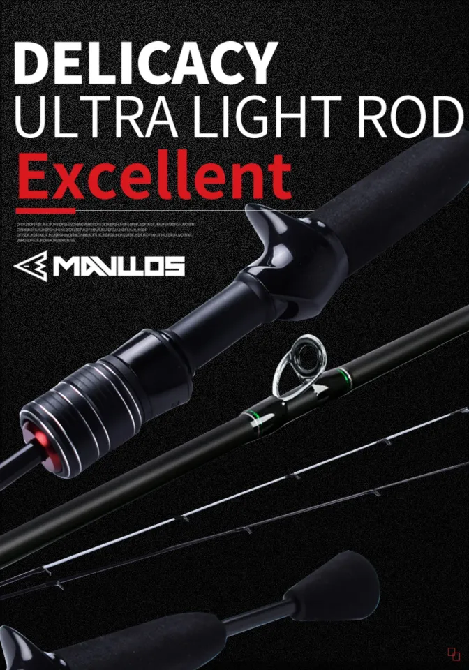 Mavllos DELICACY Hollow Solid 2 Tips UL Spinning Fishing Rod Ultralight  Carbon Fiber L.W 0.6-8g Spinning Casting Rod